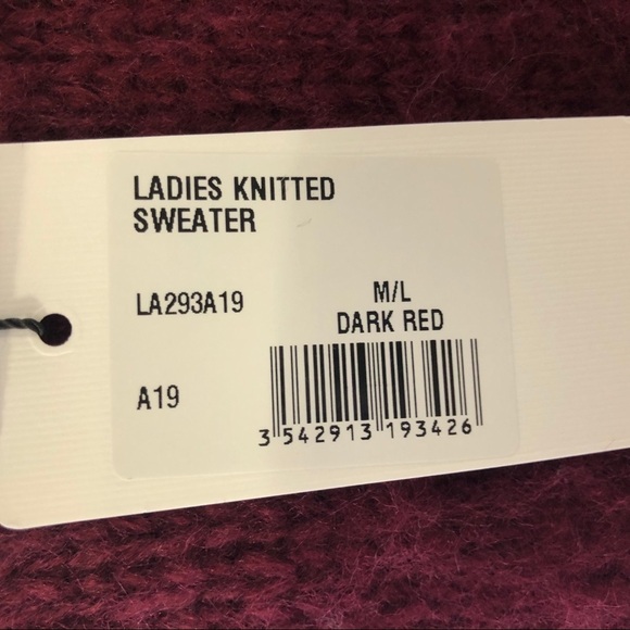 Molly bracken color  block red sweater SZ M/L NWT - Picture 3 of 10